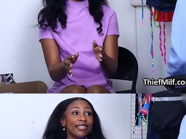 Thief black masseuse fingered and drilled by the security guard