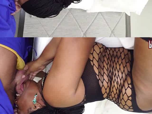 Ebony bbw enjoys sensual massage cumshot pleasure