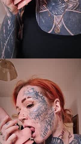 Blowjob on a Realistic Dildo