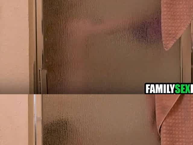 Creepy step uncle taking care of teen step niece