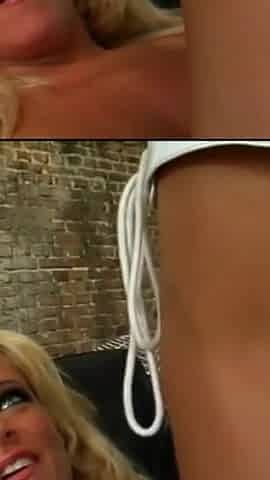 Hot blonde is at ease in threesomes