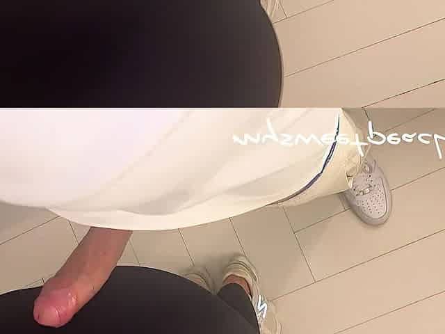 Risky quickie in a ZARA fitting room with a golden-haired German PAWG! Nearly got caught!