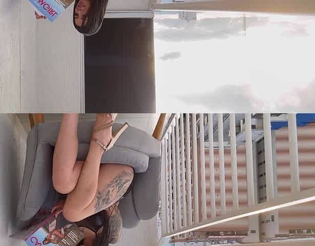 Anitta Miller Smoking and Masturbating in a Balconi