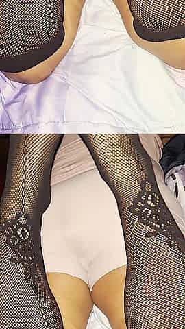 Lalin girl Step-Aunt with hawt ebony fishnet nylons and glad ending. All natural