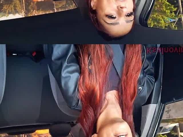 Lascivious app driver catches passenger masturbating behind her back!