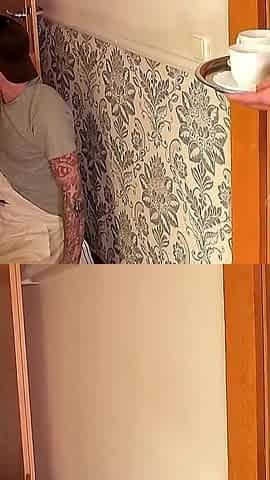 She Brings Coffee to the Craftsmen in Lingerie and Gets Fucked