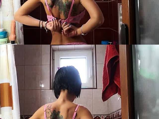 Busty brunette solo masturbation