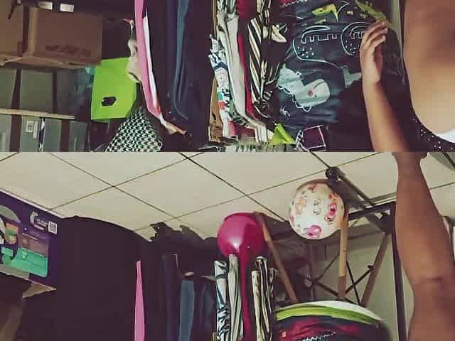 Mexican Plump big beautiful woman Cleaning the Room