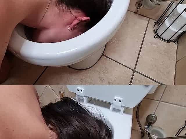 Pissing and licking the inside of shitter - latrine swirlies