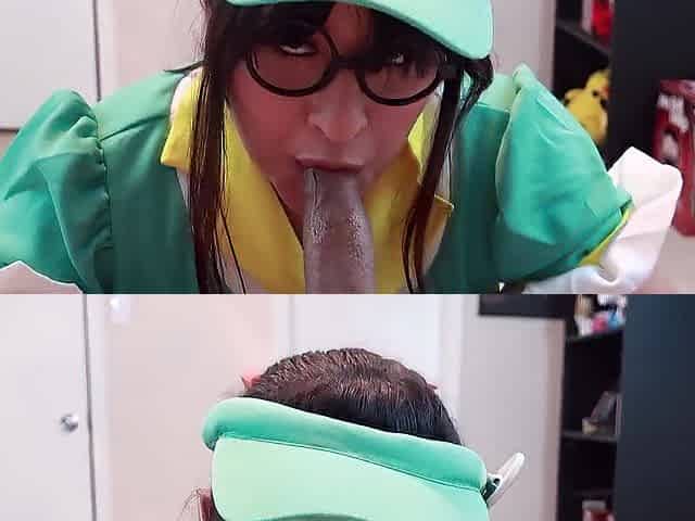 Mei Sucks on a Soaked Dick