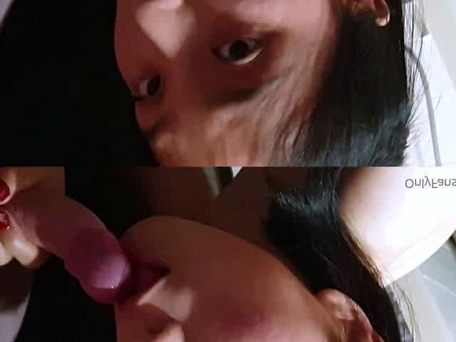 Asian foot fetish and blowjob with cute teen nymph