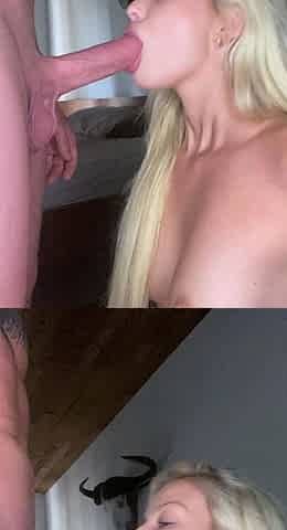 Sexy blonde amateur babe give blowjob and fucking to cumshot