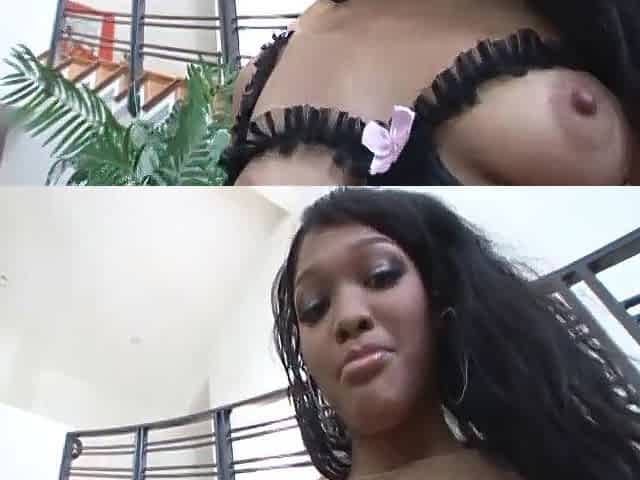 Black 3some with breasty hottie