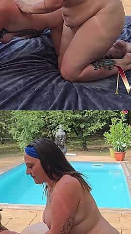 Maureen and Me Fucked Hard by Two Sports Fans on My Terrace: Big Intense Fuck
