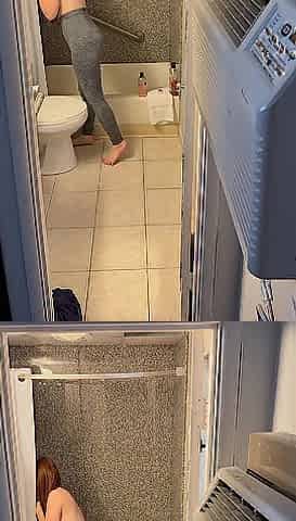 Redhead Undressing And Showering