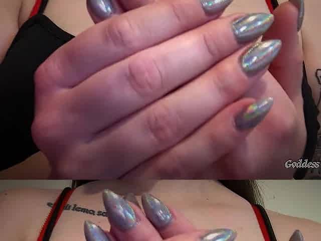 Shiny Manicure ASMR Tapping & Lotion Rubbing On Skinny Hands