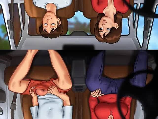 Breasty mother i'd like to fuck takes a ride in te car