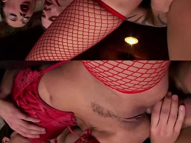 Horny Girl In Red Ligerie Fucked In Pussy And Ass