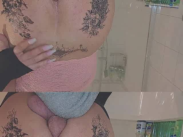 I bang myself in my tattooed butt, hawt anal riding with a large ramrod. own ramrod in booty selffuck self