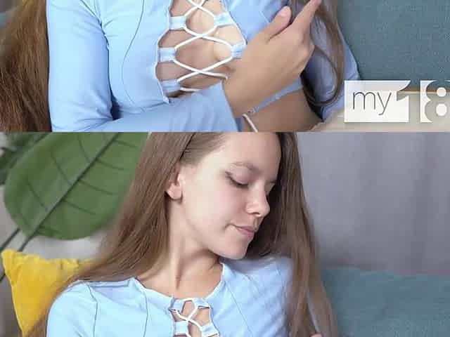 Teen girl took a break from her book to touch herself