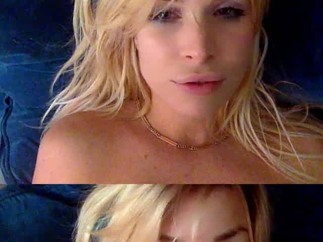 Sensational blonde glamour babe solo and she enjoys it