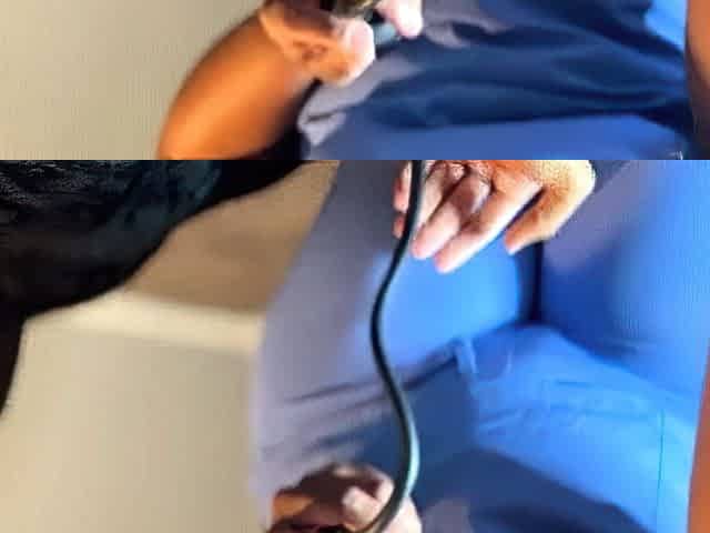 Real dutch brunette slut is giving blowjob and handjob