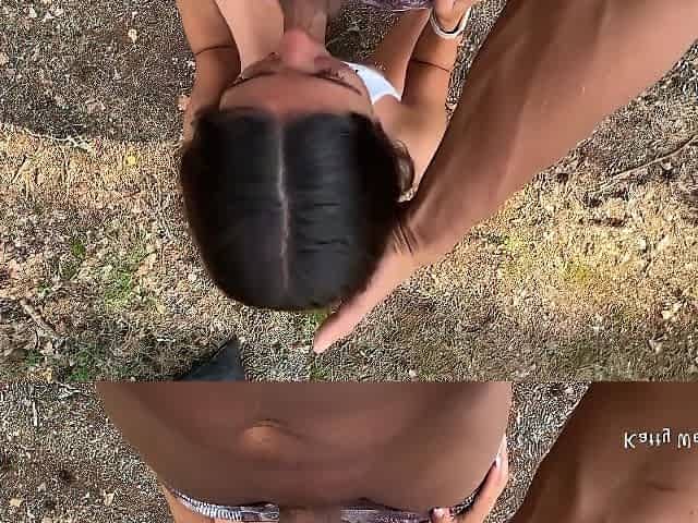 Tanned Beauty Gets Picked Up And Railed In The Forest