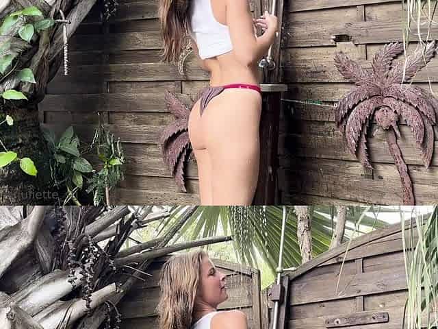 Juliettestj Enjoys Fingering During Outdoor Shower Onlyfans