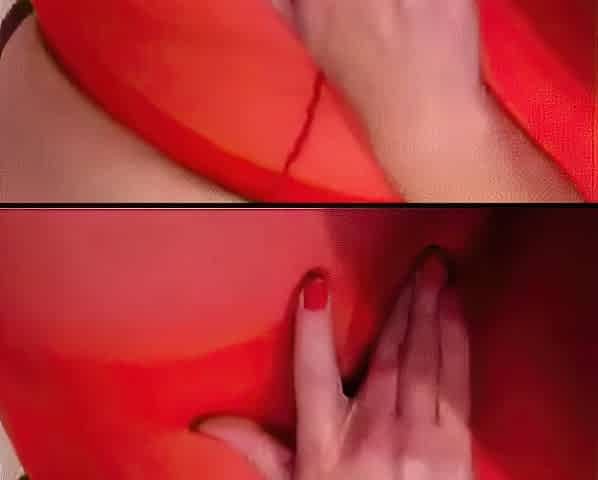 German MILF Tina Plays in Red Tights!