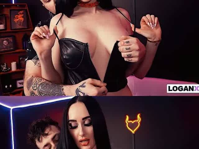 Logan Xander And Violet Voss - Mouth, Pussy, And Feet Fucking With Goth Queen