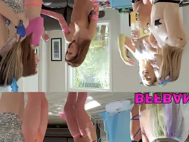 Breasty 18yo redhead fed semen in threeway