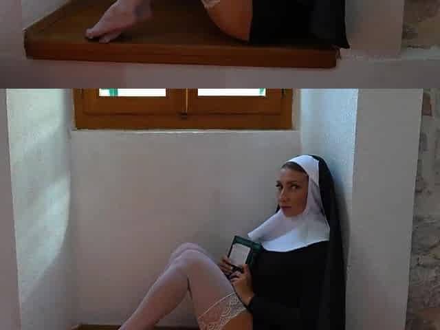A rencounter with a nun in the town ended with unfathomable screwing of her throat!