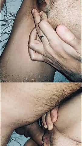 Close-up anal aperture during anal-act of love