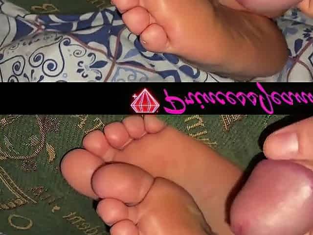 Footfetish cum on hot soles