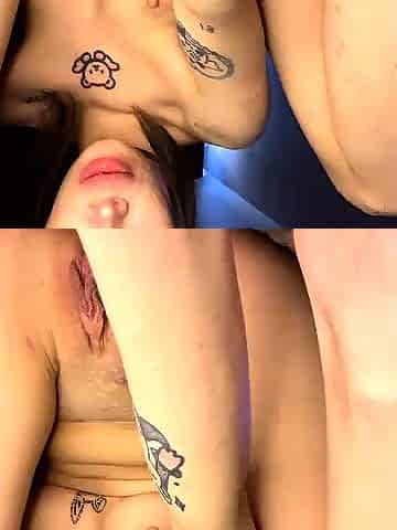 Amateur brunette Michelle with small tit