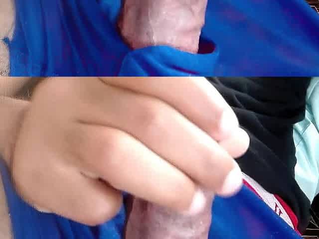 Ribald talk and groaning teen masturbating, edging and stroking large penis