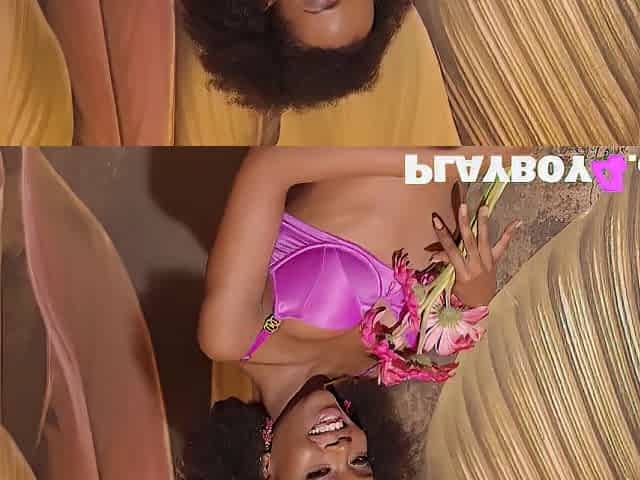 Tiny large melons ebony teen Muse Naadia excitement posing session in underware