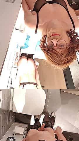 Sissy licks and drinks cum