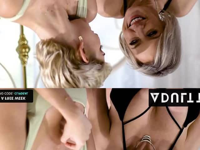 ADULT TIME - Skye Blue And Stepmom Dee Williams Fool Around With Their Garments On!