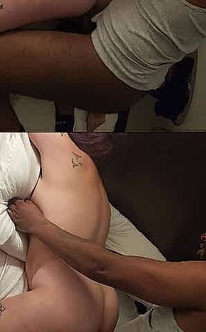 1st time taking my large ebony bulls ramrod. ADD MY SOLELY FANS ( @rainbow18220714 )