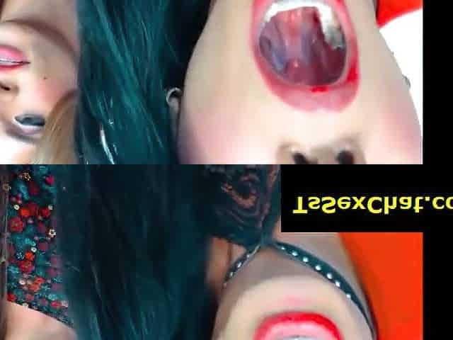 Glamorous lengthy tongue t angel giving a kiss oral-sex