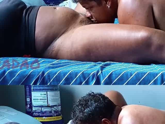 Ebony beauty with a unshaved vagina