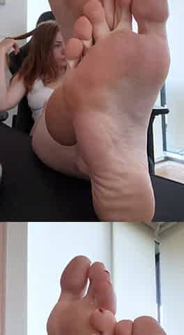 She ignores you with her feet on the desk
