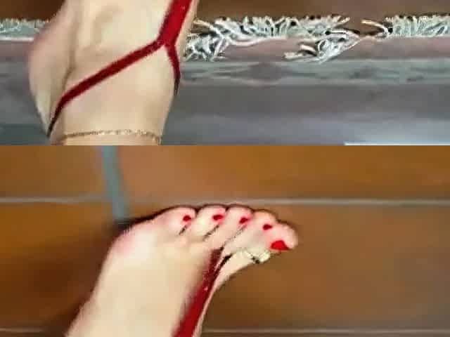 Red Nails and Feet on Webcam
