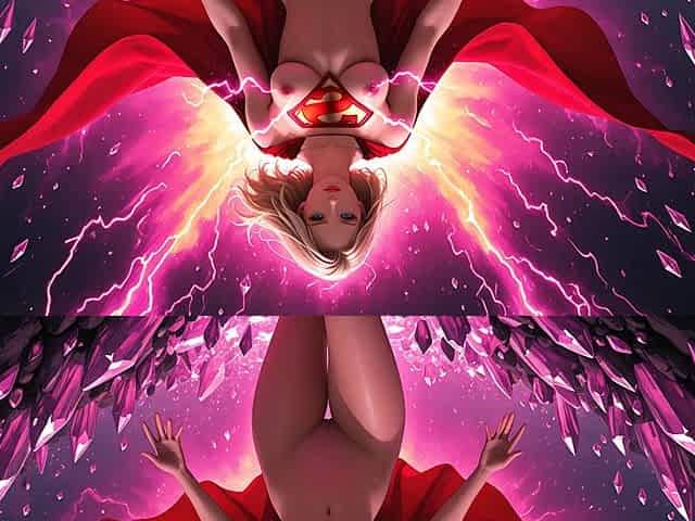 Nude Superheroine Crystal Orbit Pulse: Magic Spark High Resolution Slideshow