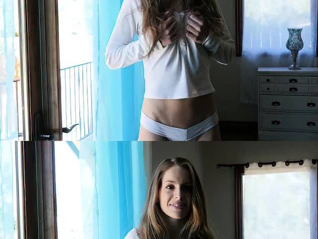 Cute teenager undressing