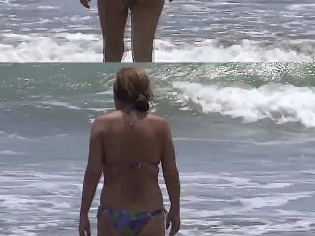 My wife enjoys the beach with her ally's son, that babe shows off, masturbates, screws, cum on unshaved puss