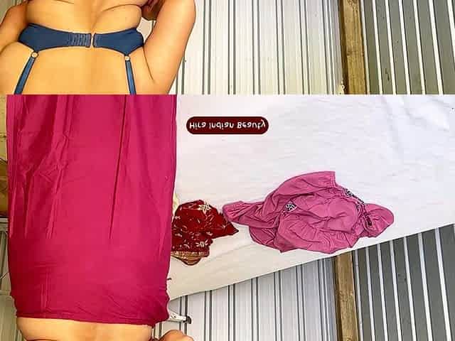 HIRA'S FANTASY: Wearing Red Saree, Blue Lingerie...Naughty