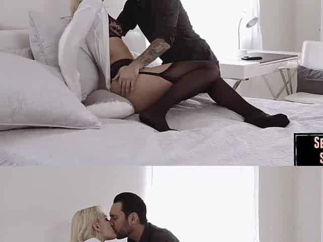 Sexy lingerie blondie gets pussybanged