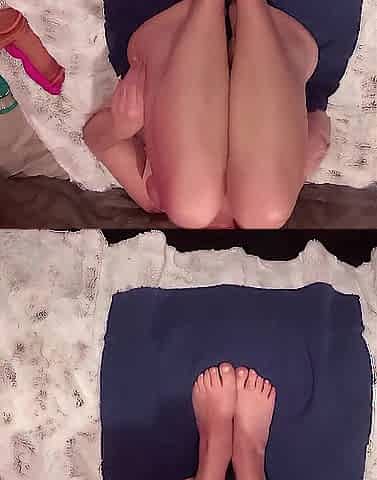 Filthy wench in white creams and squirts